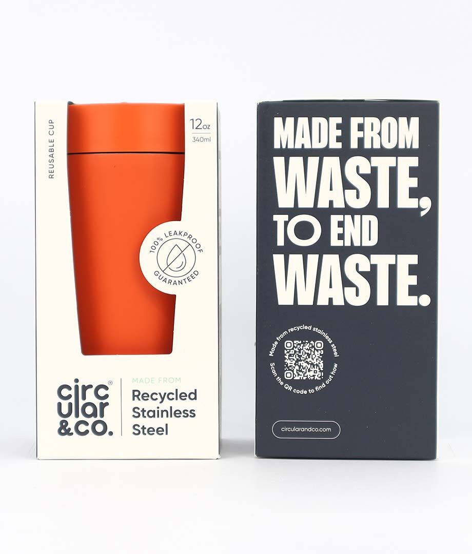 Circular and Co Stainless Steel Reusable Cup Sunrise Orange 12oz