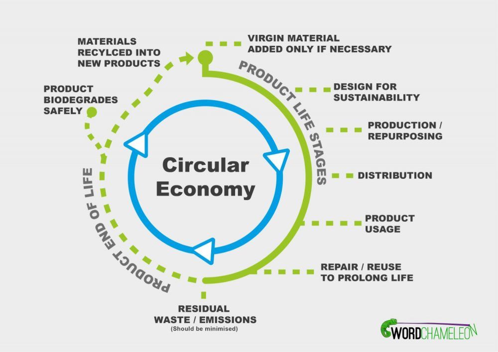 Graphic depicting how the circular economy works.