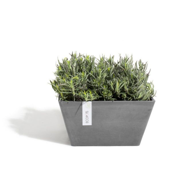 ECOPOTS Berlin low square planter Grey