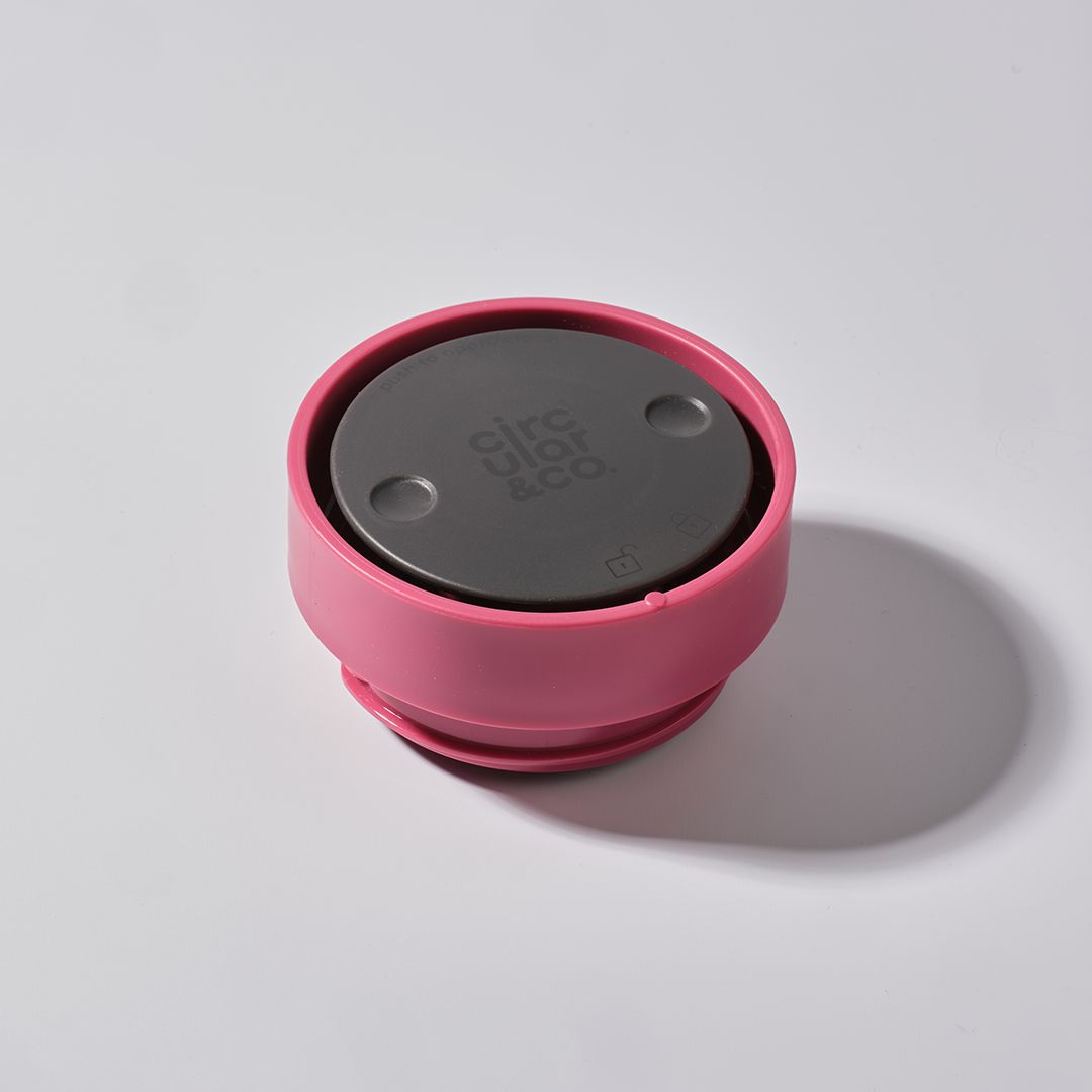 pink reusable cup lid