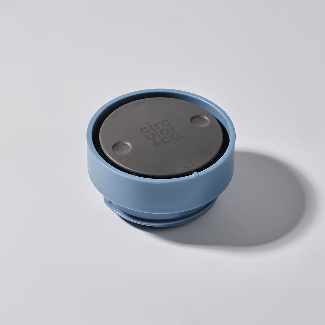 blue reusable cup lid