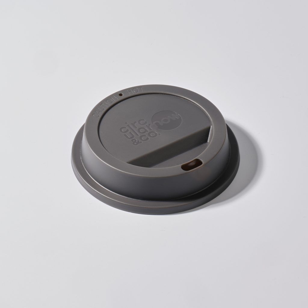 grey reusable coffee cup lid
