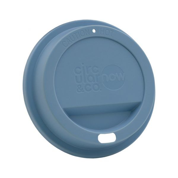 blue reusable coffee cup lid