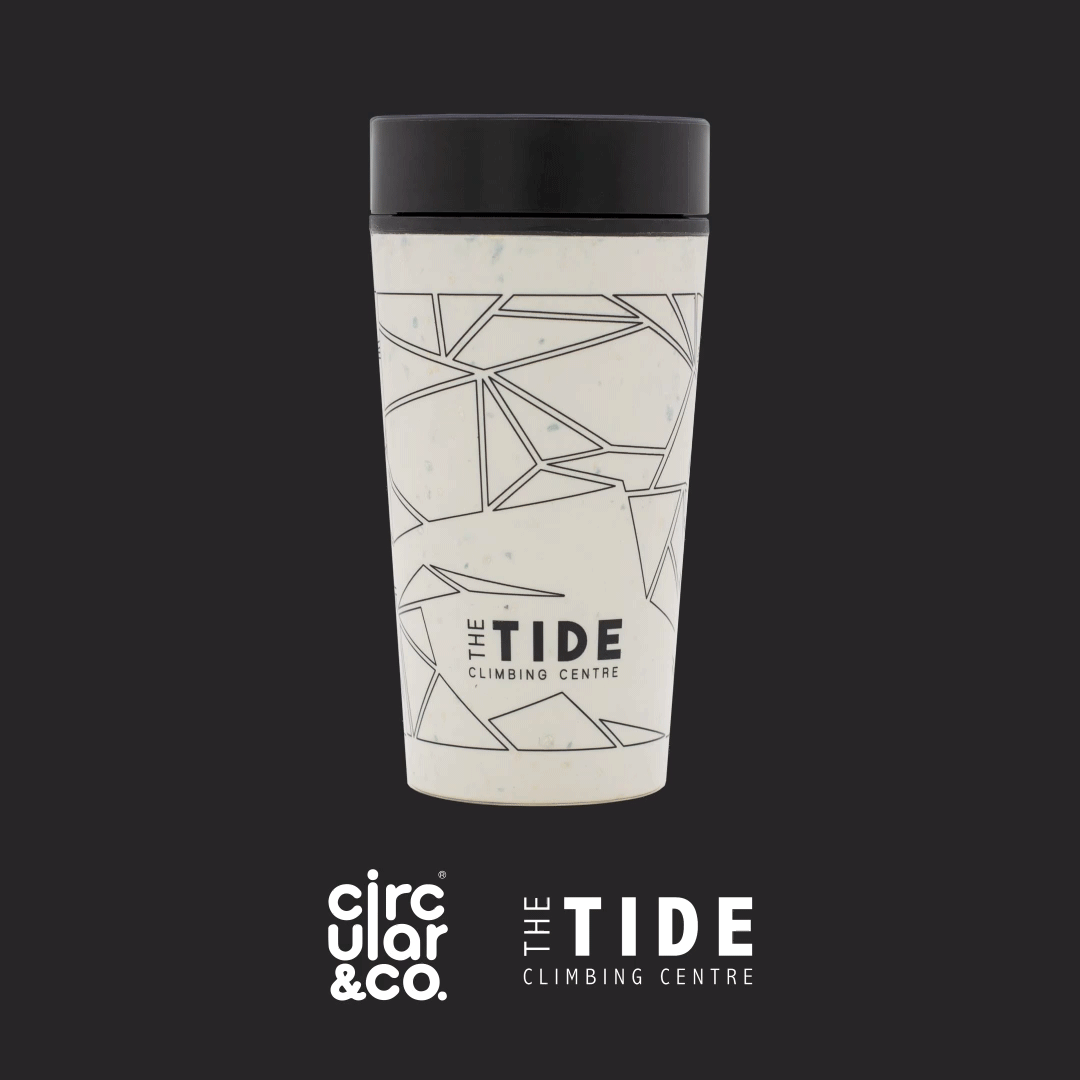 tide climbing centre reusable coffee cup gif