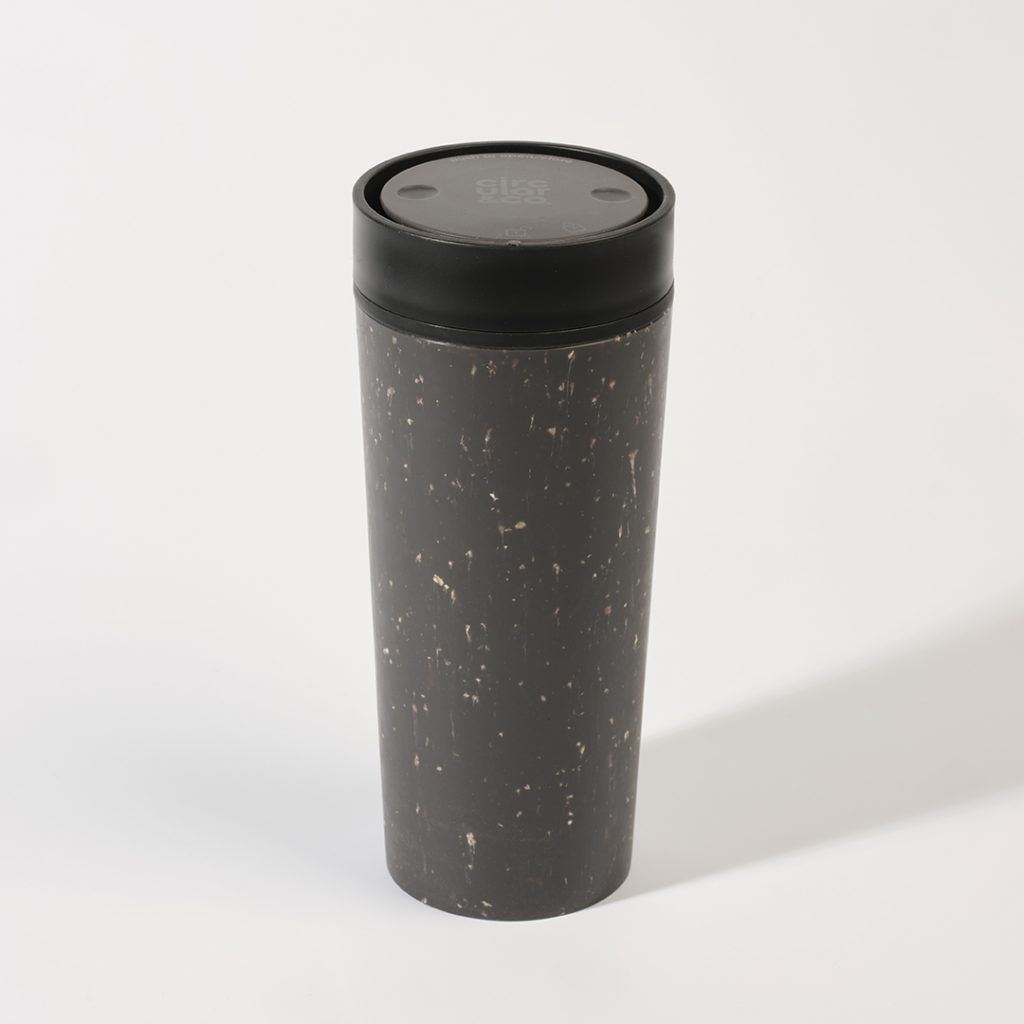 black reusable cup