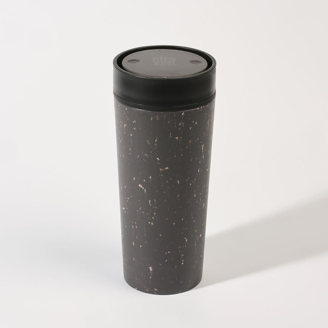 black reusable cup