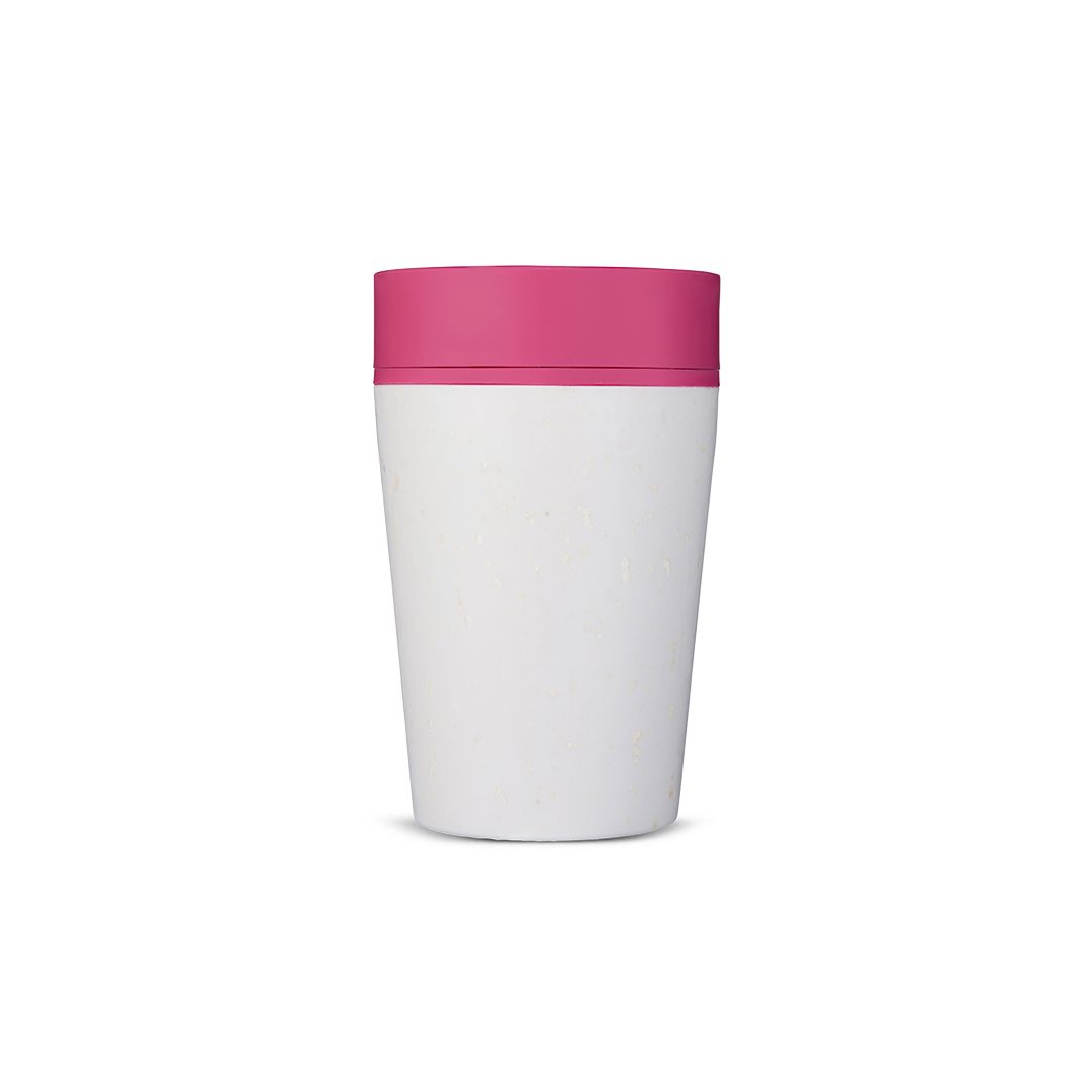 reusable cup with pink lid
