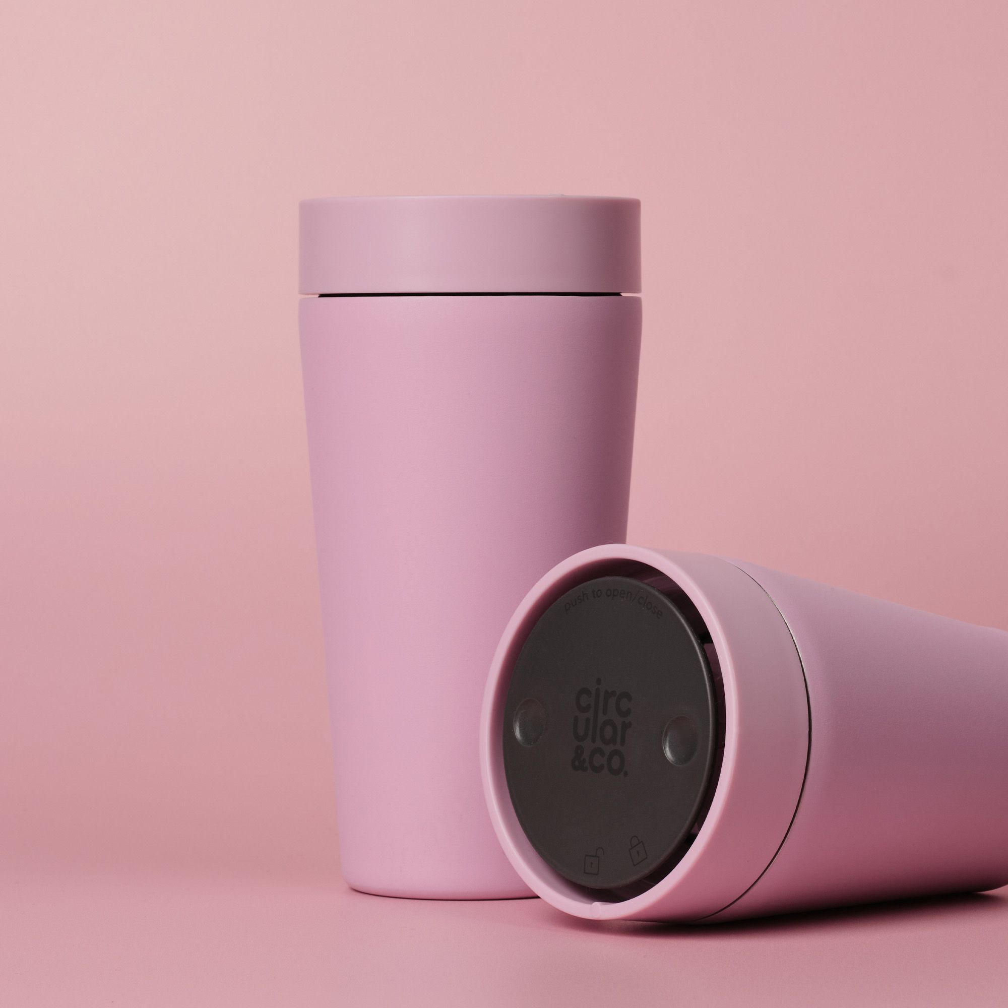 Circular&Co Reusable Travel Mug Coffee Cup Stainless Steel Dusk Pink