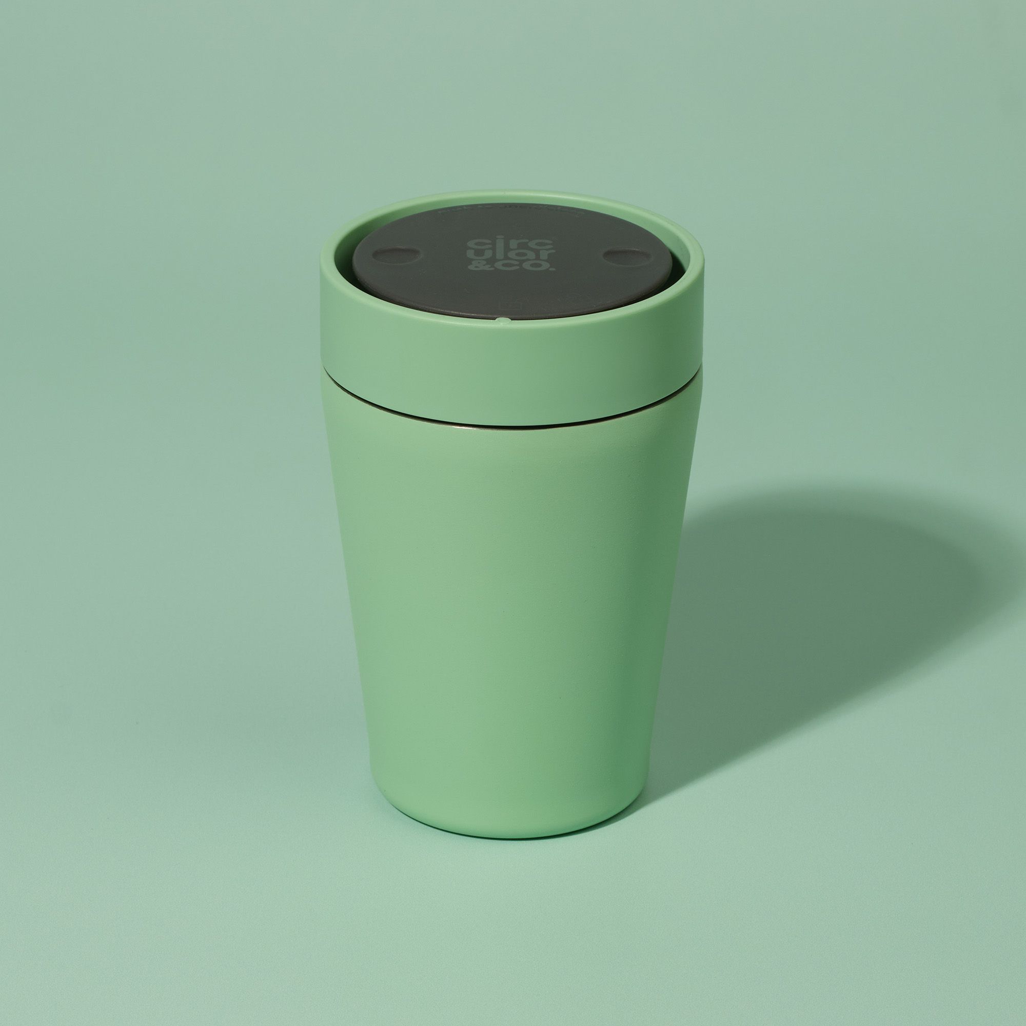 Circular&Co Reusable Travel Mug Coffee Cup Stainless Steel Seaglass Green 8oz