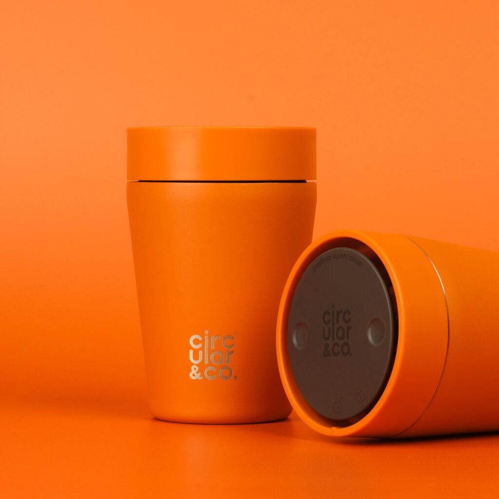 Circular&Co Reusable Travel Mug Coffee Cup Stainless Steel Sunrise Orange