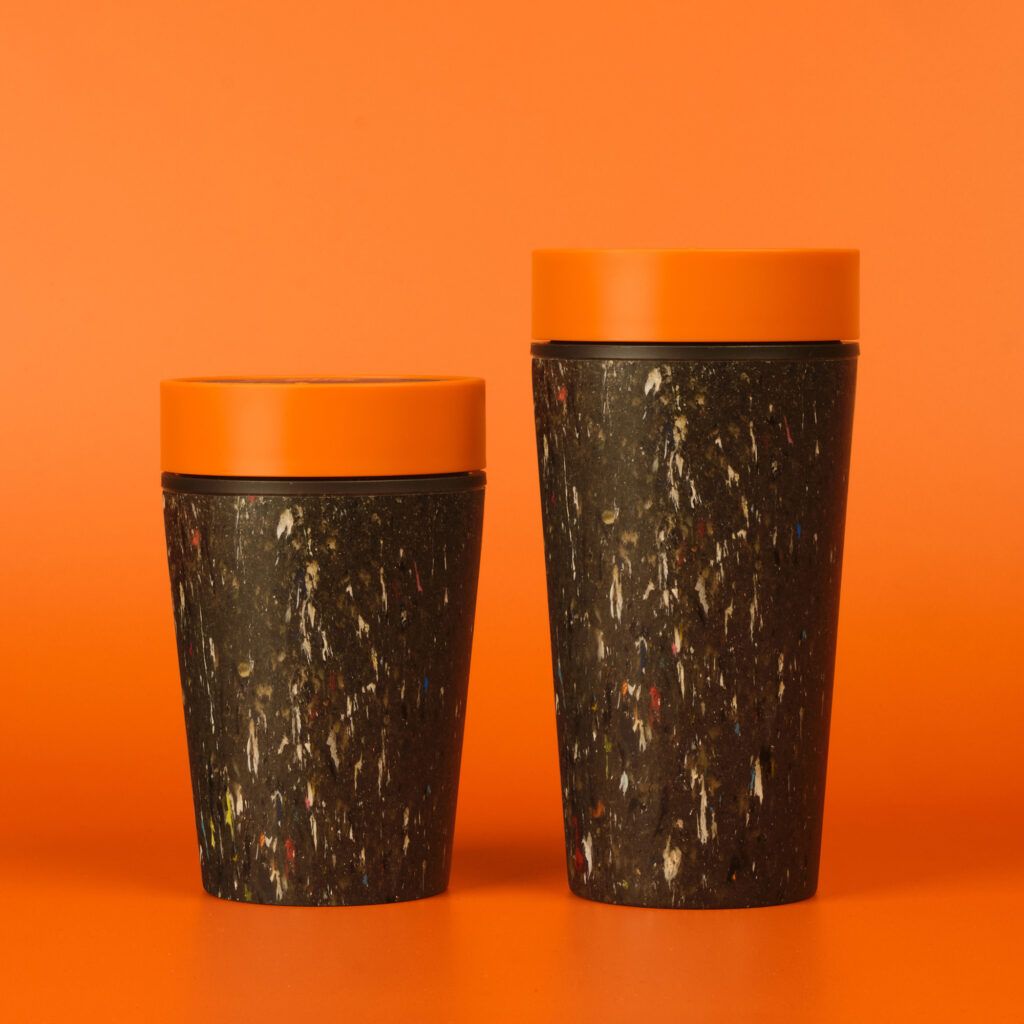Circular&Co Reusable Coffee Cup Made From Recycled Trainers Sunrise Orange