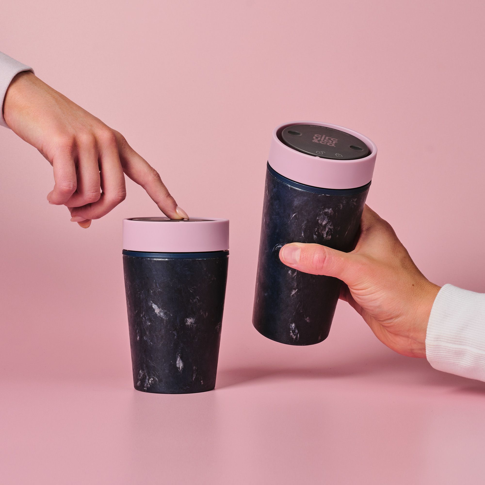Circular&Co Reusable Coffee Cup Made From Fabric Waste Dusk Pink
