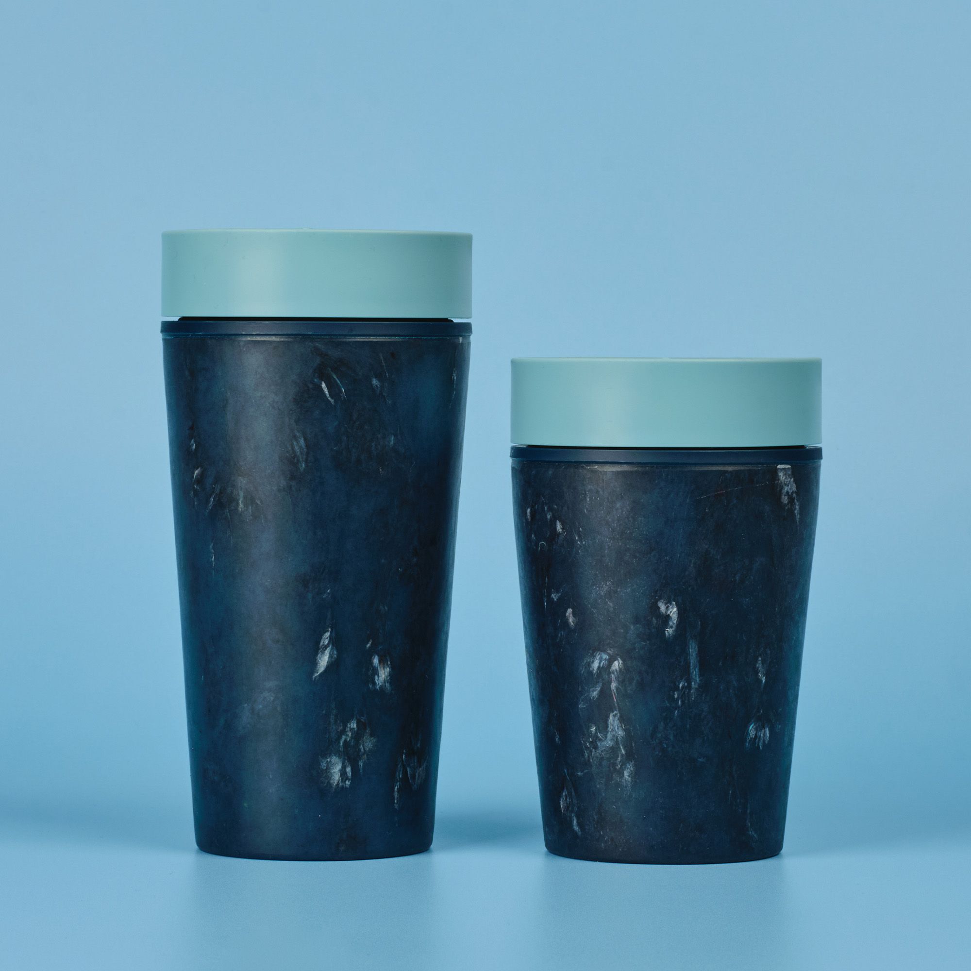 Circular&Co Reusable Coffee Cup Made From Fabric Waste Stonewash Blue