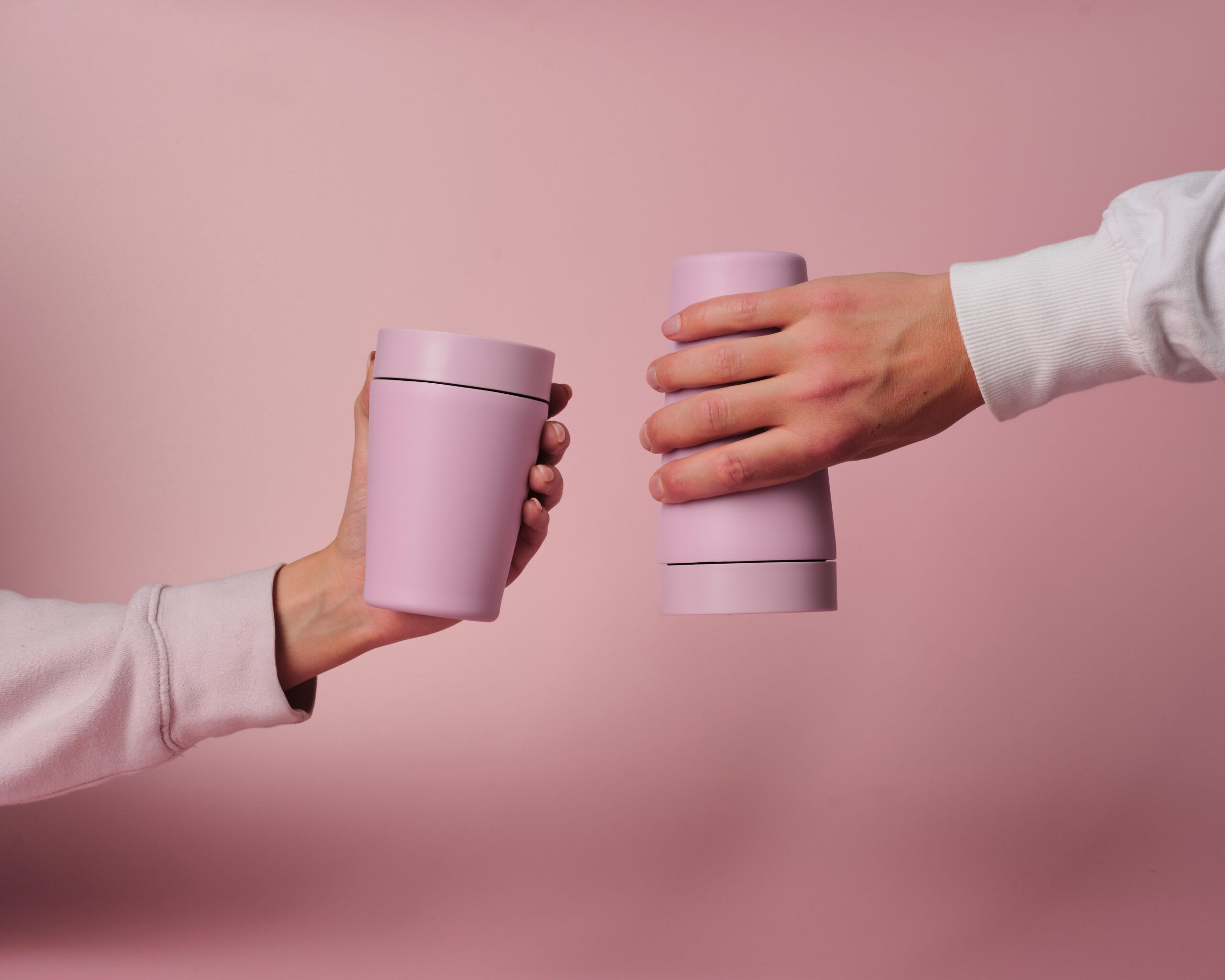 Stainless Steel 12oz Recycled Leakproof Travel Mug from Circular&Co in Pink