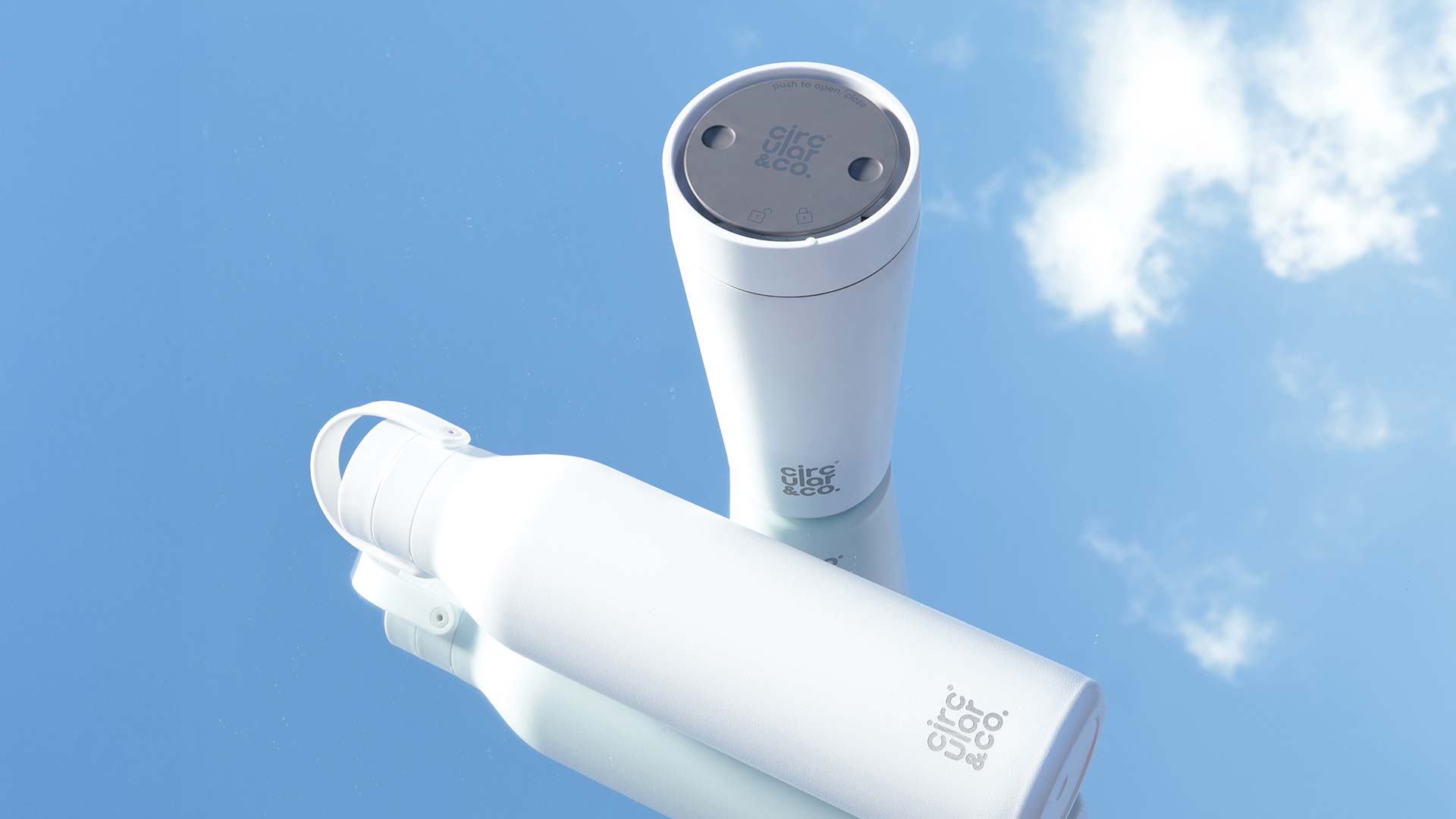 Cloud White Reusable Cup and Bottle