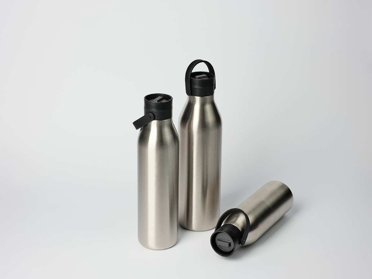Circular&Co Reusable Water Bottle – Made From Recycled Stainless Steel - Uncoated Black